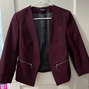 Maroon Express cropped blazer